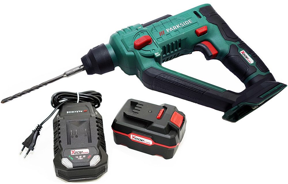 Parkside Akku-Bohrhammer 20V PABH 20-Li D4 Bohr Hammer Akkubohrer, 20 V
