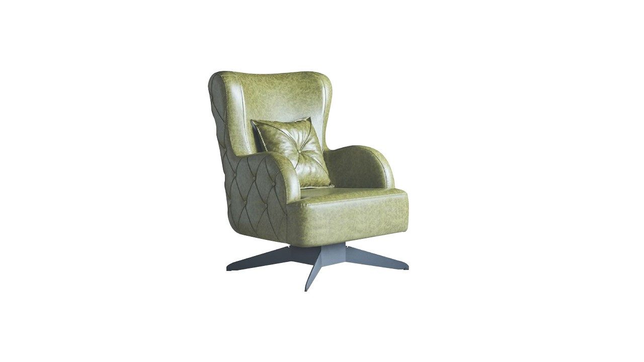Xlmoebel Sessel Polster 1-Sitzer Grün mit Kissen, klassischer Stil aus Leder und (1-St., 1-Sitzer), Made in Europa