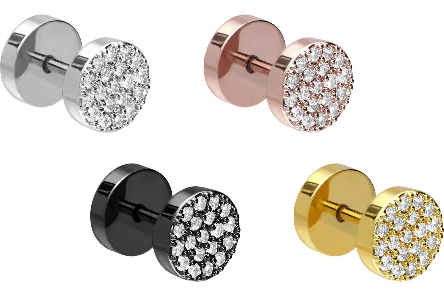 PIERCINGLINE Fake-Ear-Plug Chirurgenstahl Fake Plug mit Brass-Design KRISTA günstig online kaufen