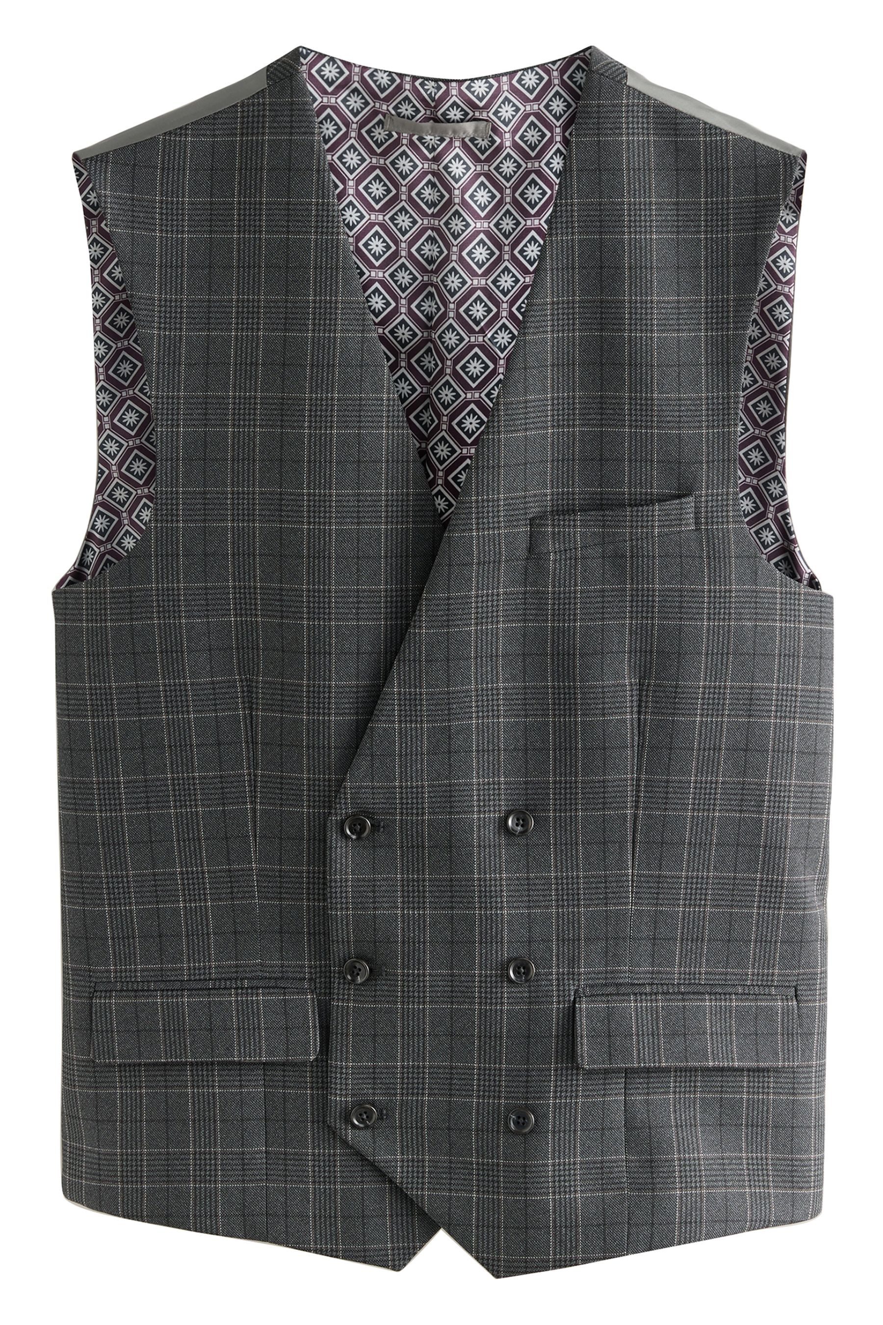 Next Anzugweste Paspelierter Anzug im Karomuster: Weste (1-tlg) günstig online kaufen