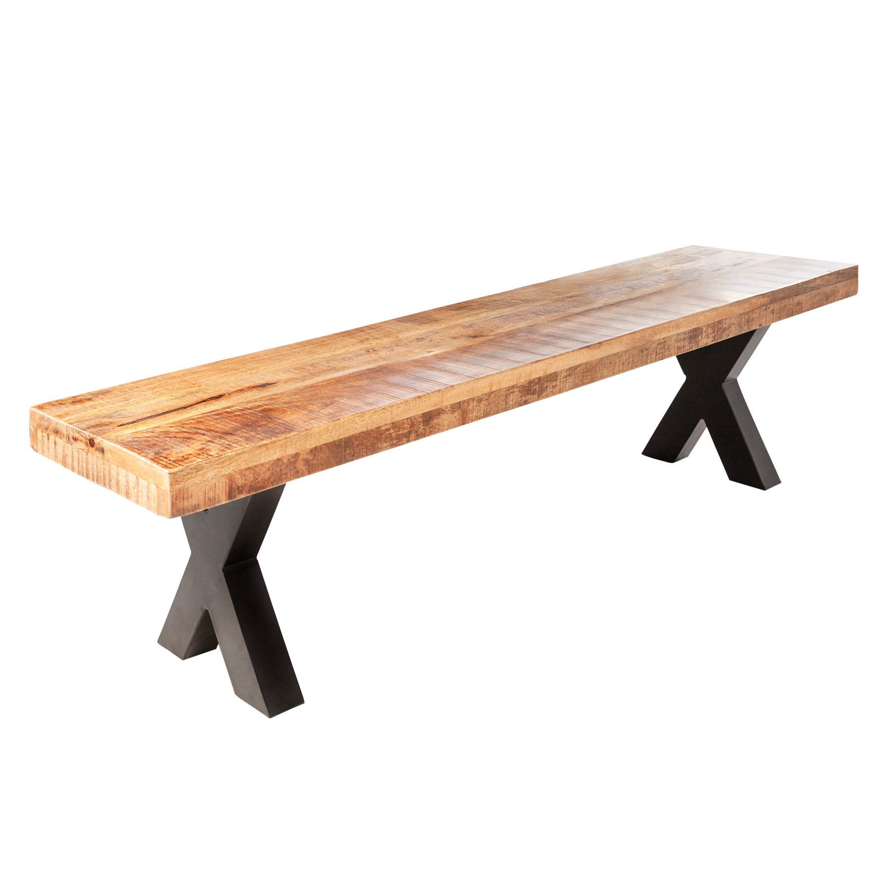 riess-ambiente Sitzbank IRON CRAFT 200cm braun / schwarz (Einzelartikel, 1-St), Esszimmer · Massivholz · Metall · Industrial