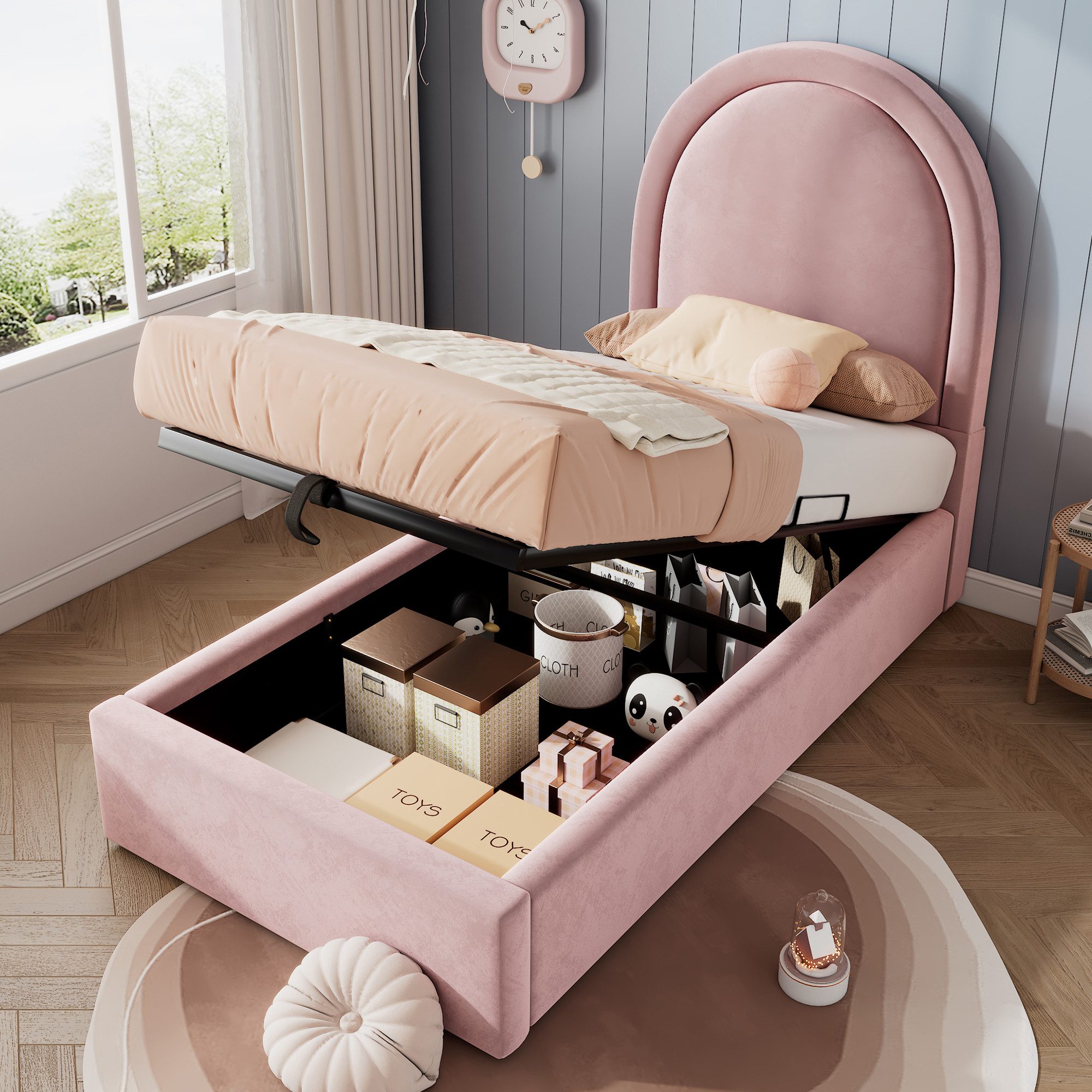 TavilaEcon Boxspringbett Einzelbett mit kosmischem Muster, aus Metall & Mas günstig online kaufen