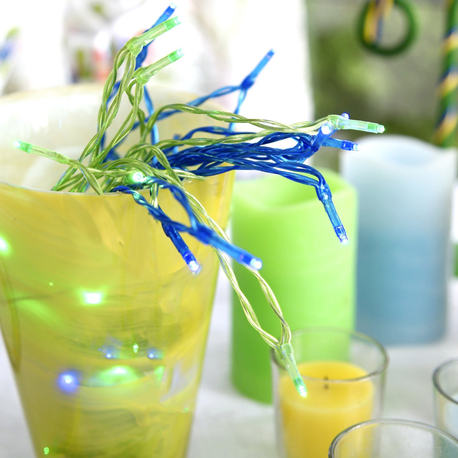 STAR TRADING LED-Lichterkette Mini LED Lichterkette 15 blaue LED 2,1m Batterie Timer indoor, 15-flammig