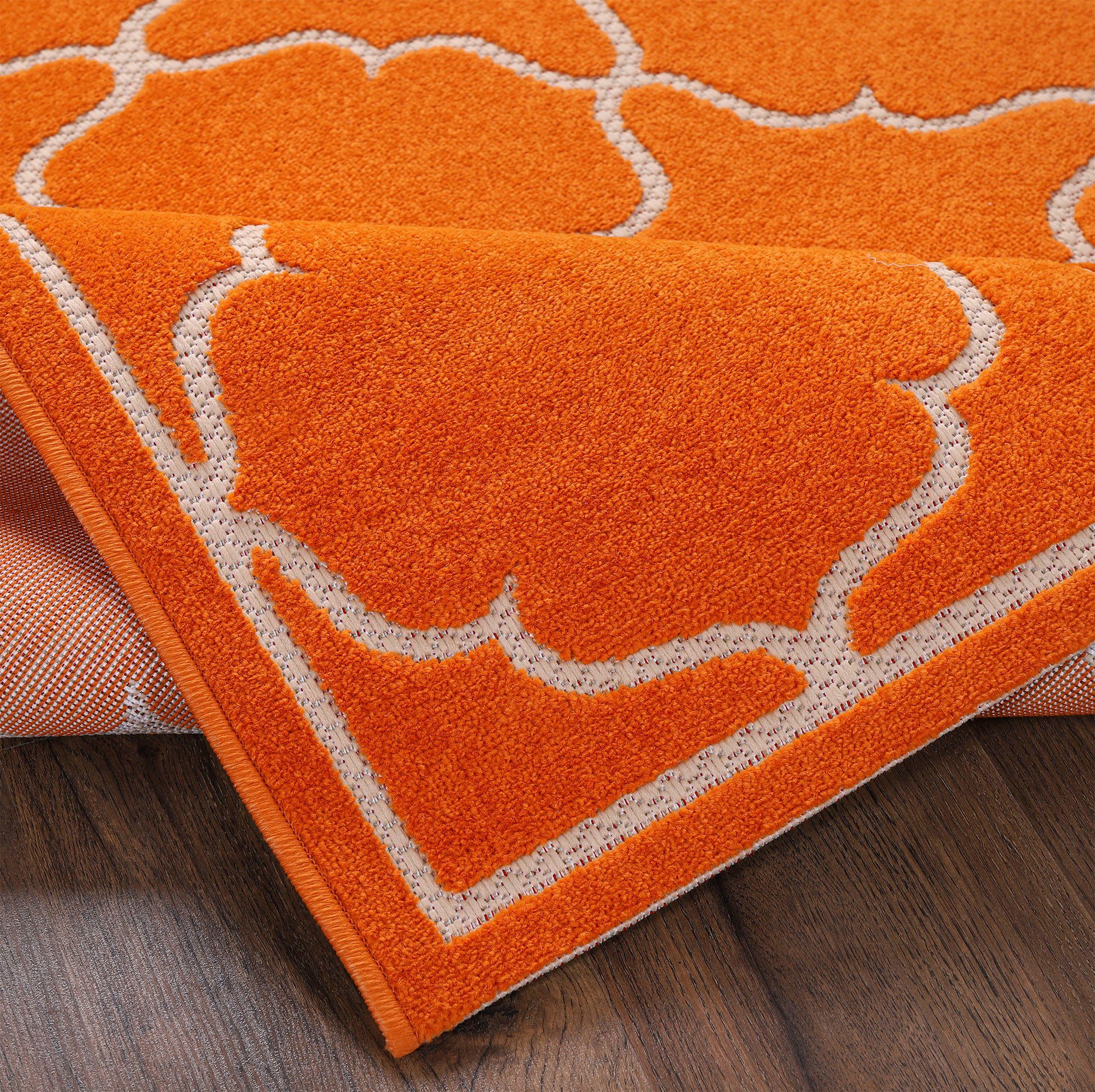 6 orange In rechteckig, und -und pflegeleicht geeignet, Teppich Outdoor Höhe: robust Sanat, mm, Berlin,