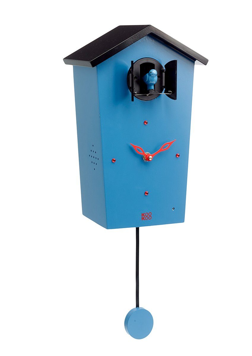 KOOKOO Pendelwanduhr BirdHouse Blau