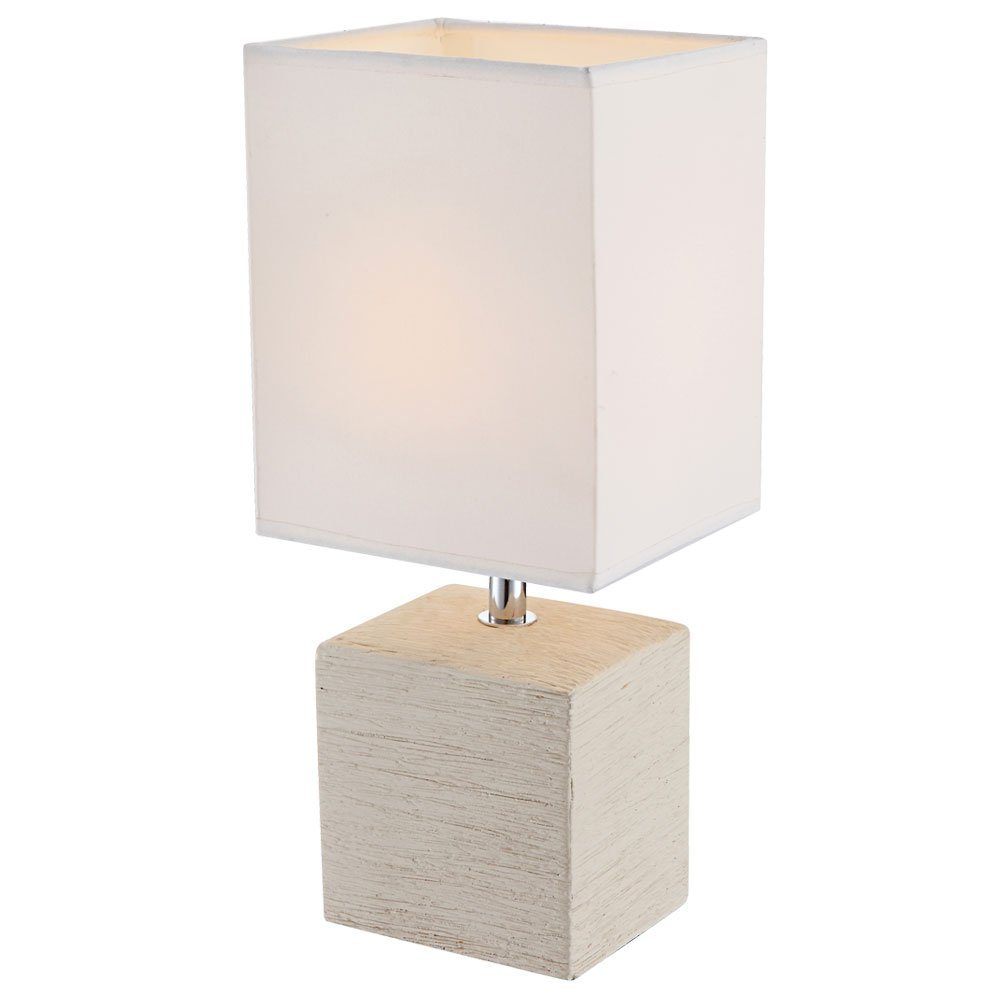 etc-shop Leuchtmittel Moderne Tischleuchte nicht Keramik Beige Tischleuchte, inklusive,