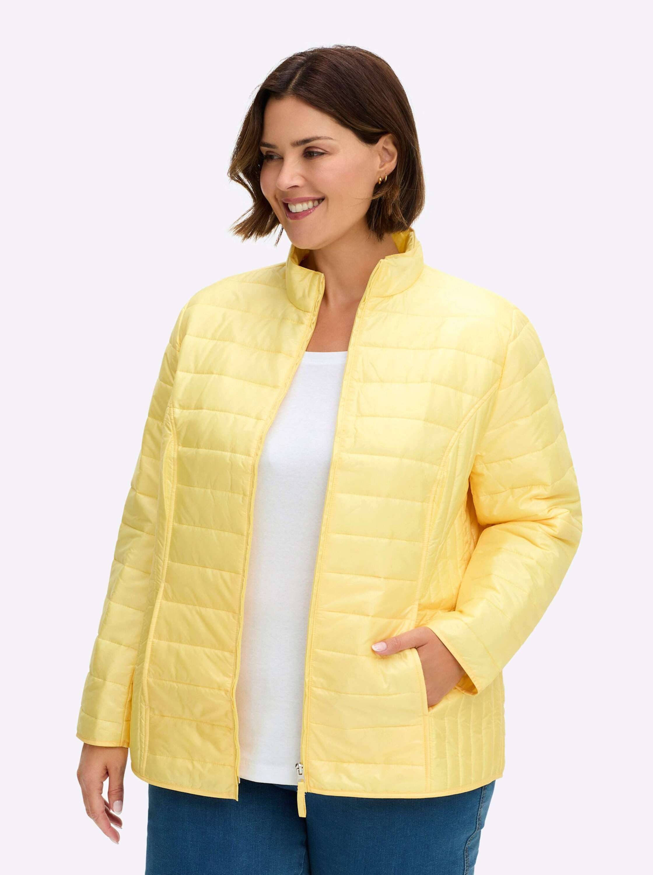 Sieh an! Allwetterjacke Steppjacke Langarm für die Übergangszeit, mit Stehkragen