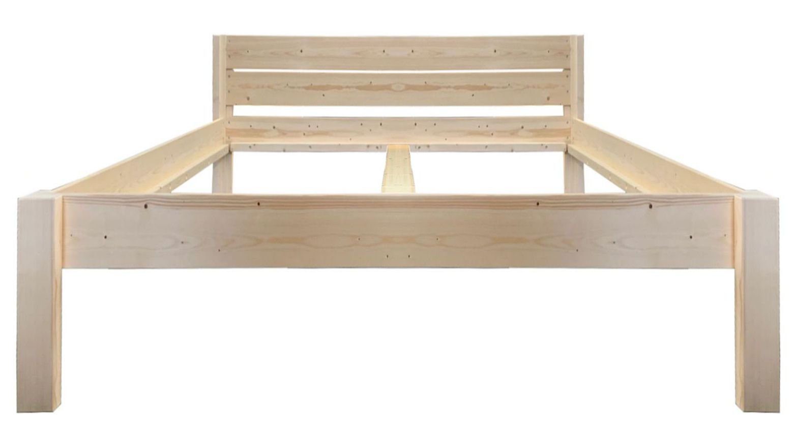 LIEGEWERK Massivholzbett Bett Designbett mit Kopfteil Massivholzbett  Holzbett Bettgestell Holz