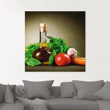 Artland Glasbild Gesundes Gemüse und Gewürze, Lebensmittel (1 St), in verschiedenen Größen
