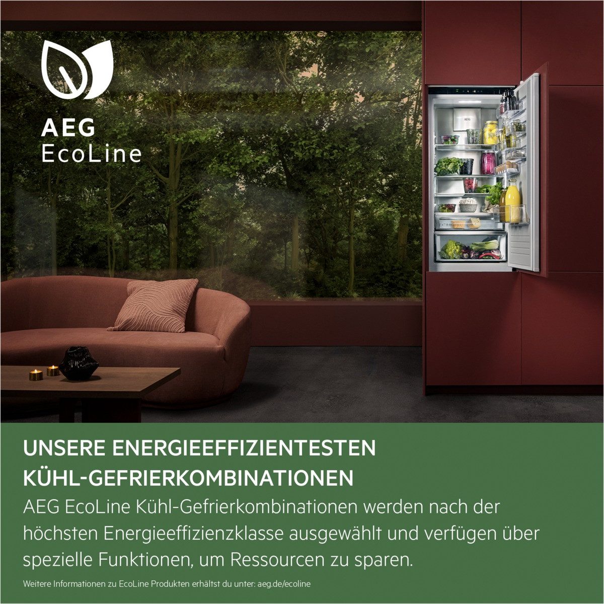AEG Einbaukühlschrank 5000 TF50S882DS, 87,3 cm hoch, 54,8 cm breit, OptiSpace ermöglicht dir eine flexible Nutzung des Kühlraums