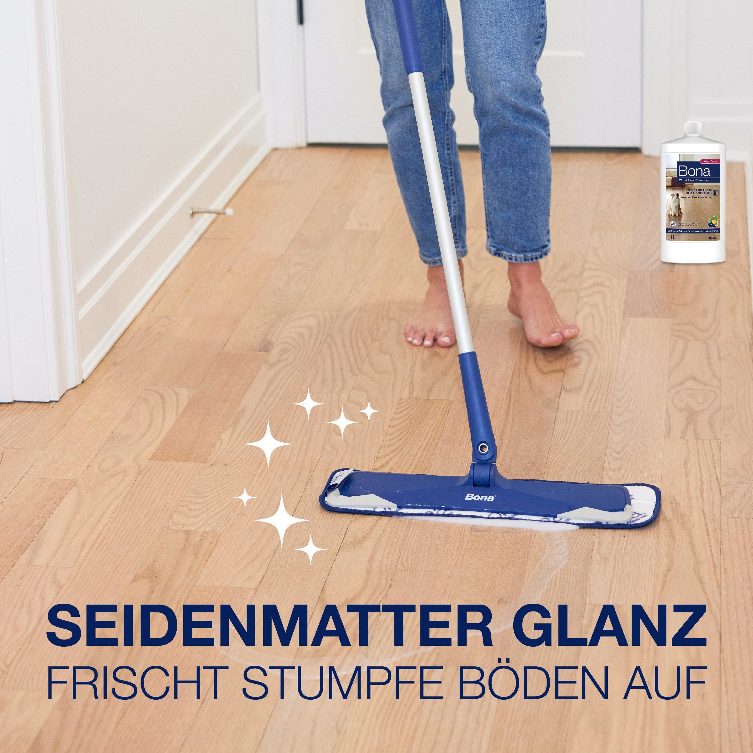 Bona Refresher für versiegelte Holzböden 1 L Bodenpflegemittel (1 St), Gebrauchsfertiges Lack-Pflegemittel