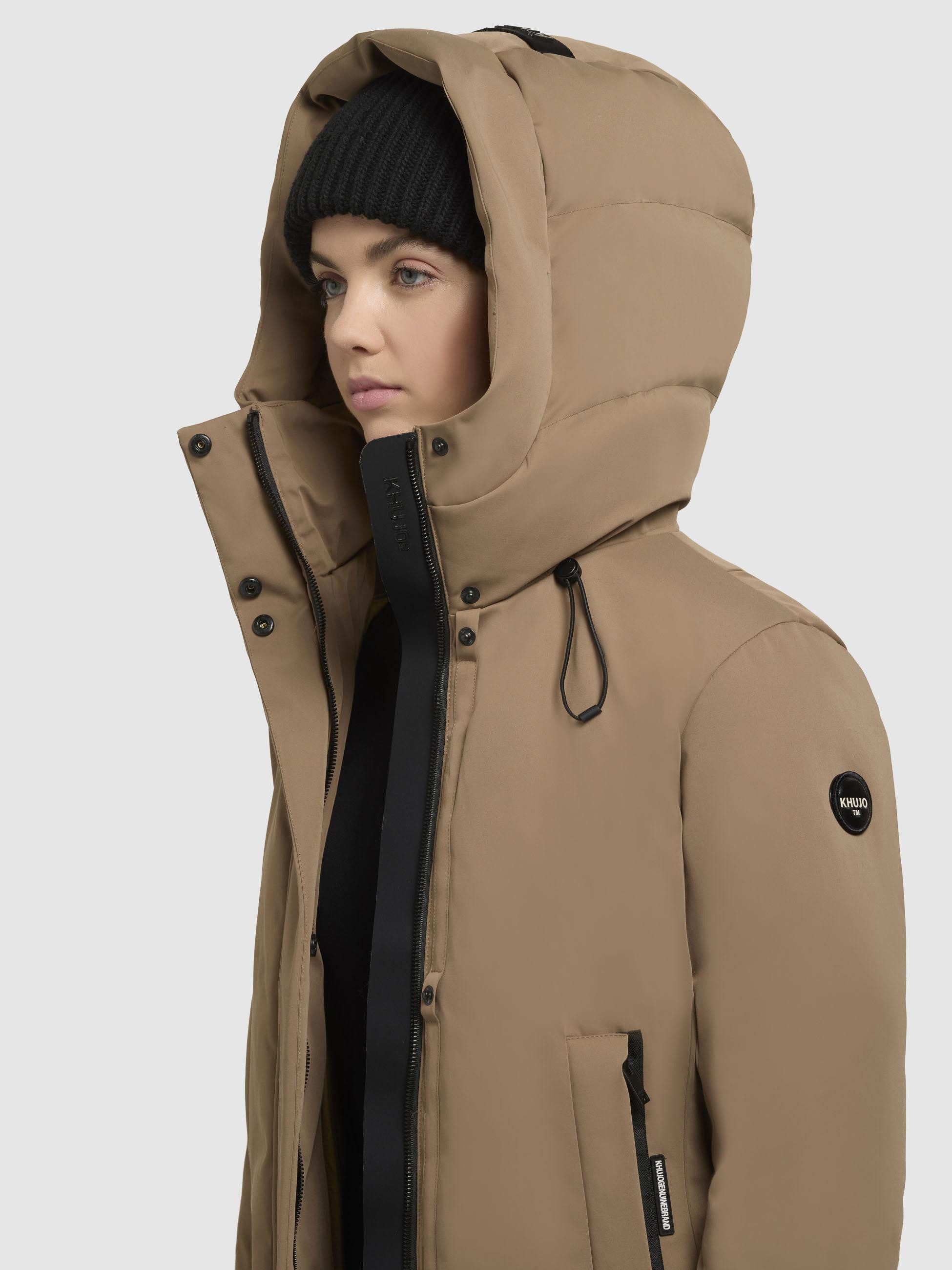 khujo Winterjacke Palla-YM Damen Wintermantel mit verstellbarer Kapuze