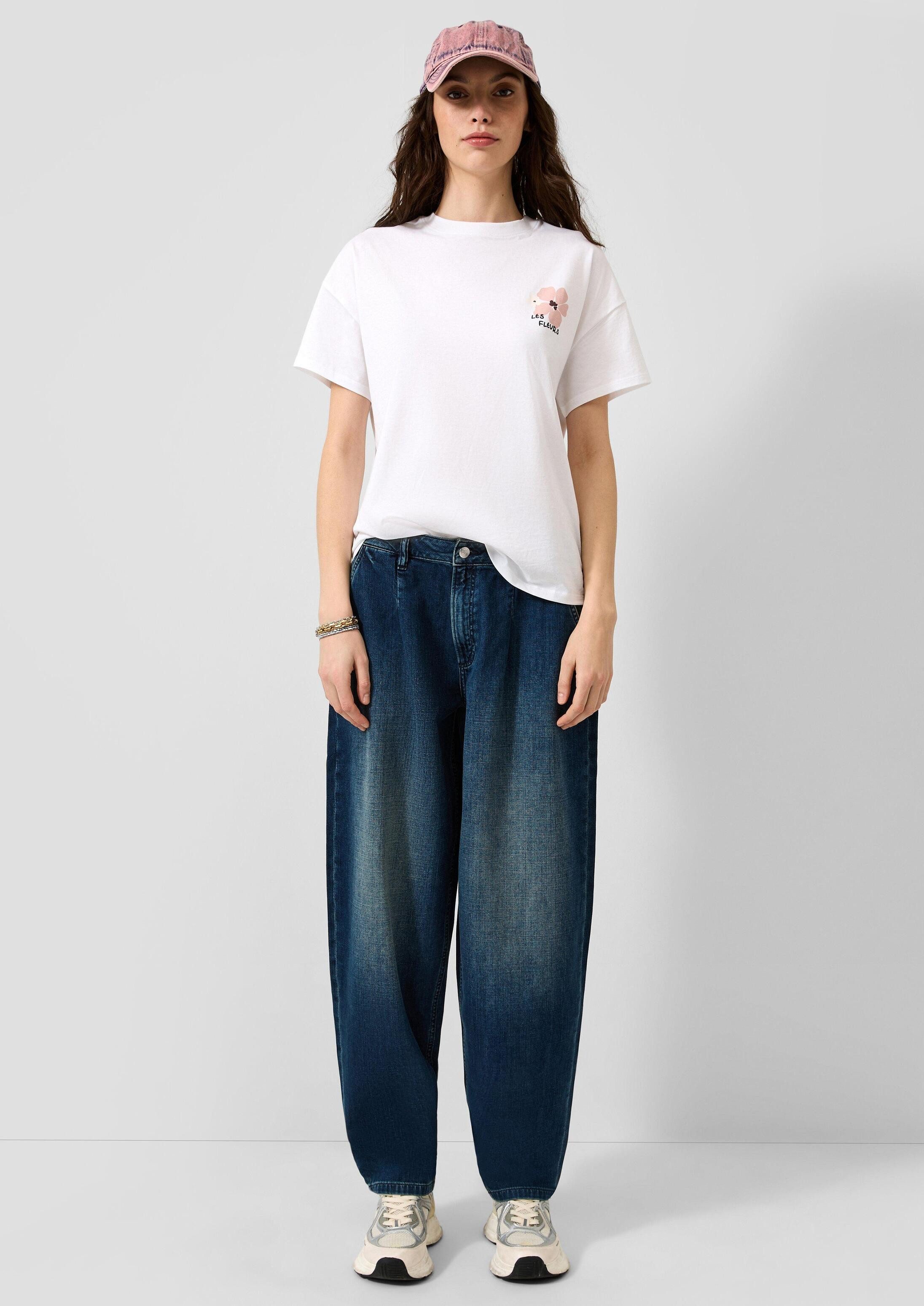 QS Weite Jeans Jeans-Hose Jeans Barrel / High Rise / Barrel Fit
