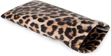 styleBREAKER Brillenetui, Brillenetui mit Leoparden Muster und Putztuch