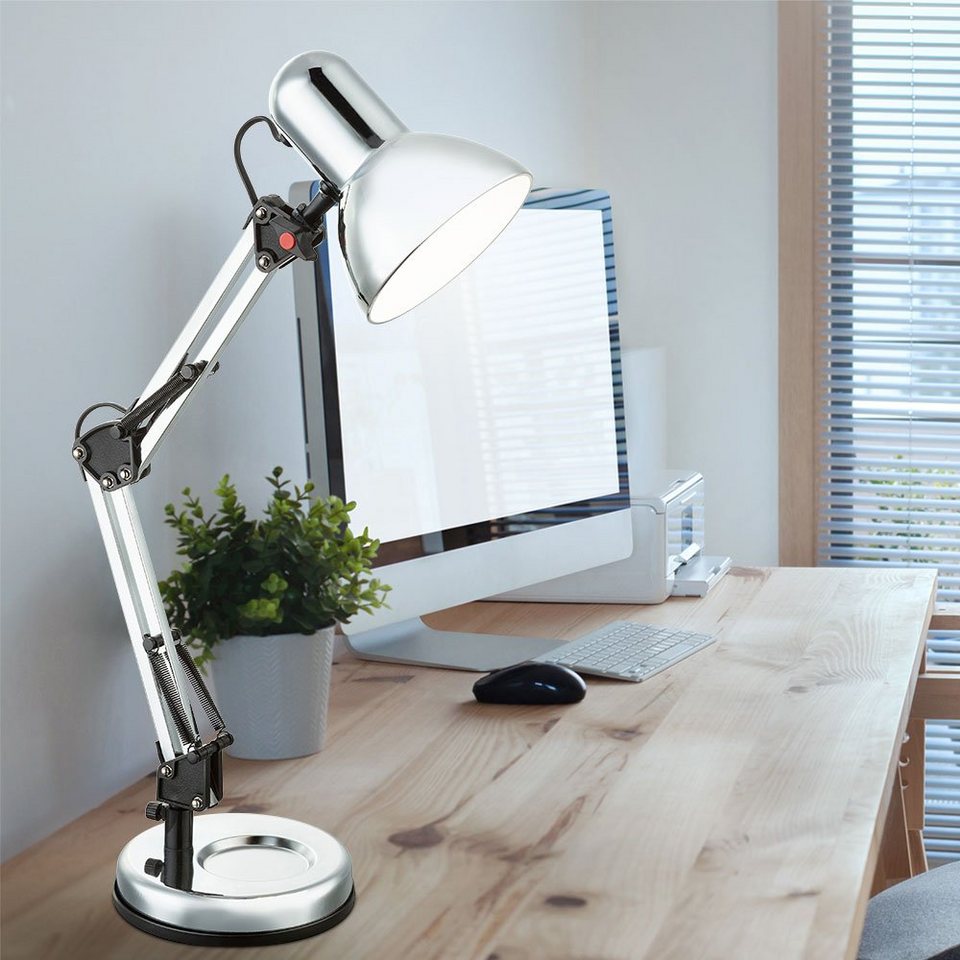 LED Nacht Schreib Tisch Lampe schwarz-matt Arbeits Zimmer Leuchte Spot beweglich