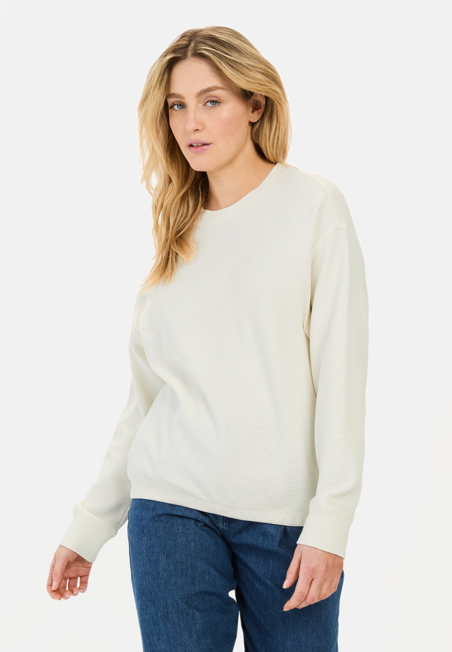 camel active Sweatshirt aus reiner Baumwolle Langarm Rundhals günstig online kaufen