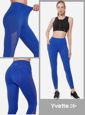 Yvette Leggings Damen Sport Leggings mit Taschen, hight wiast, E110353A21