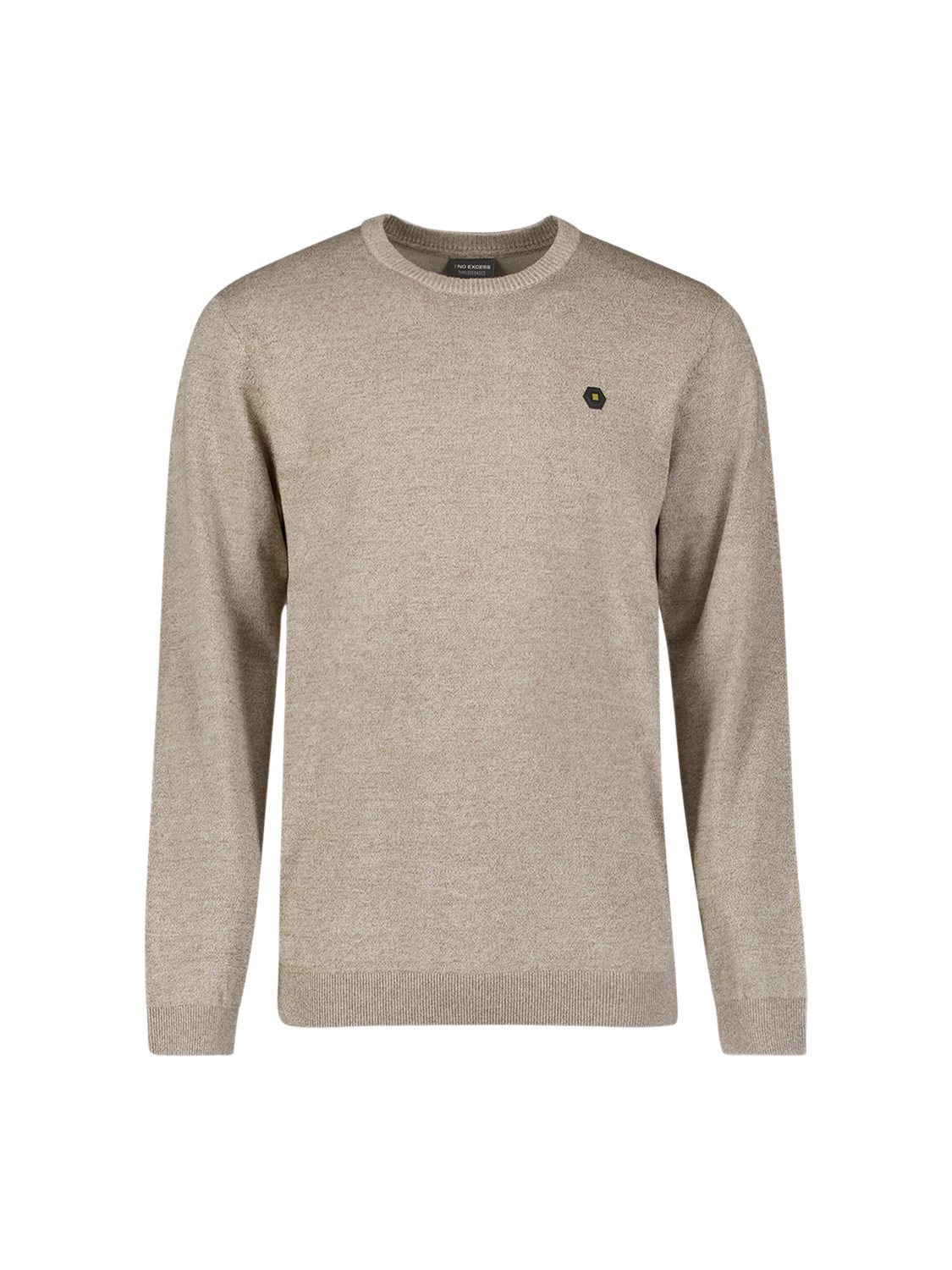 NO EXCESS Strickpullover AYN- Timeless Basics natur,Casual,Baumwolle,Unifarben,Rundhals,Lang,Regular Fit