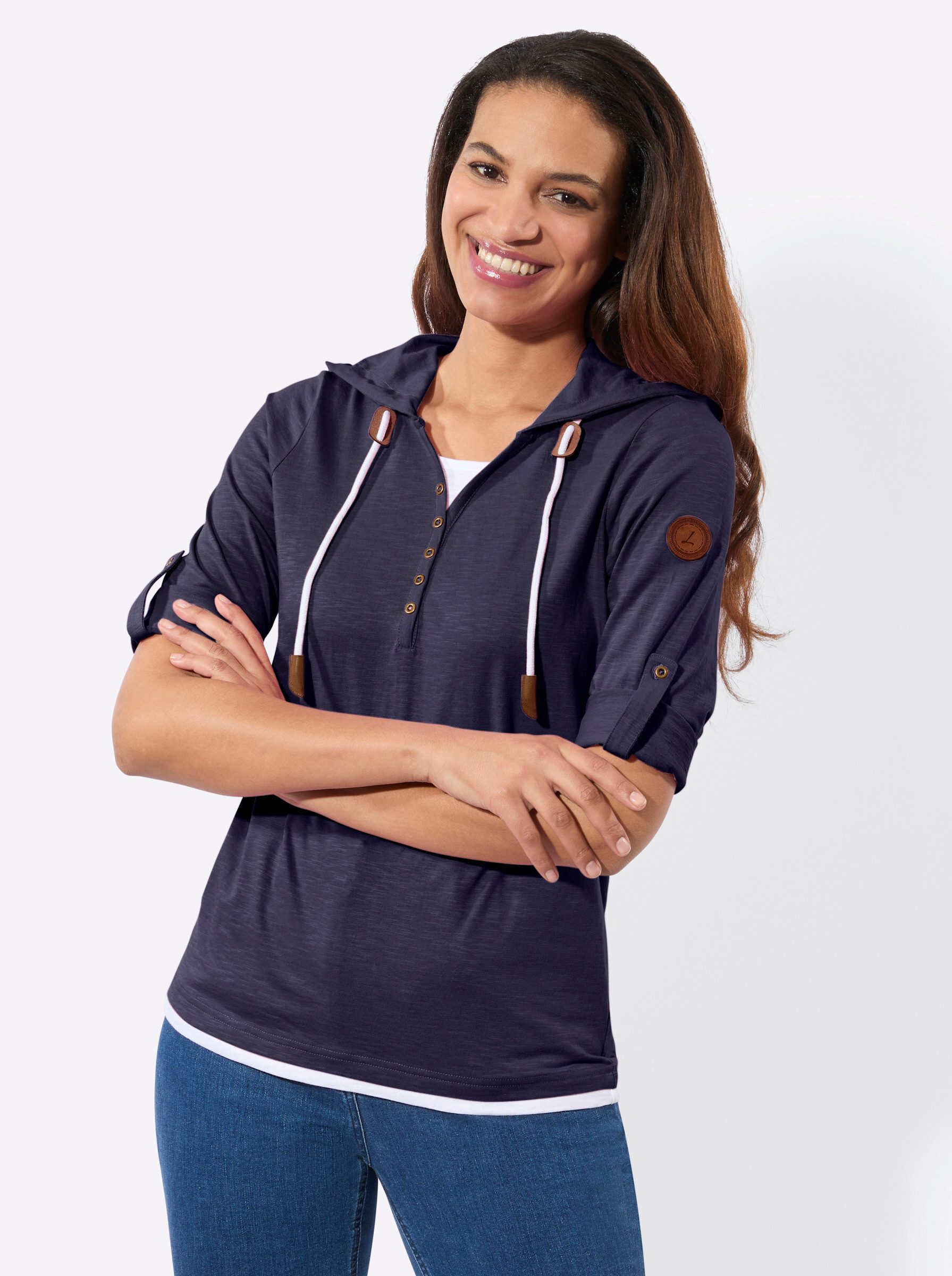 T-Shirt 2-in-1-Shirt 3/4-Arm