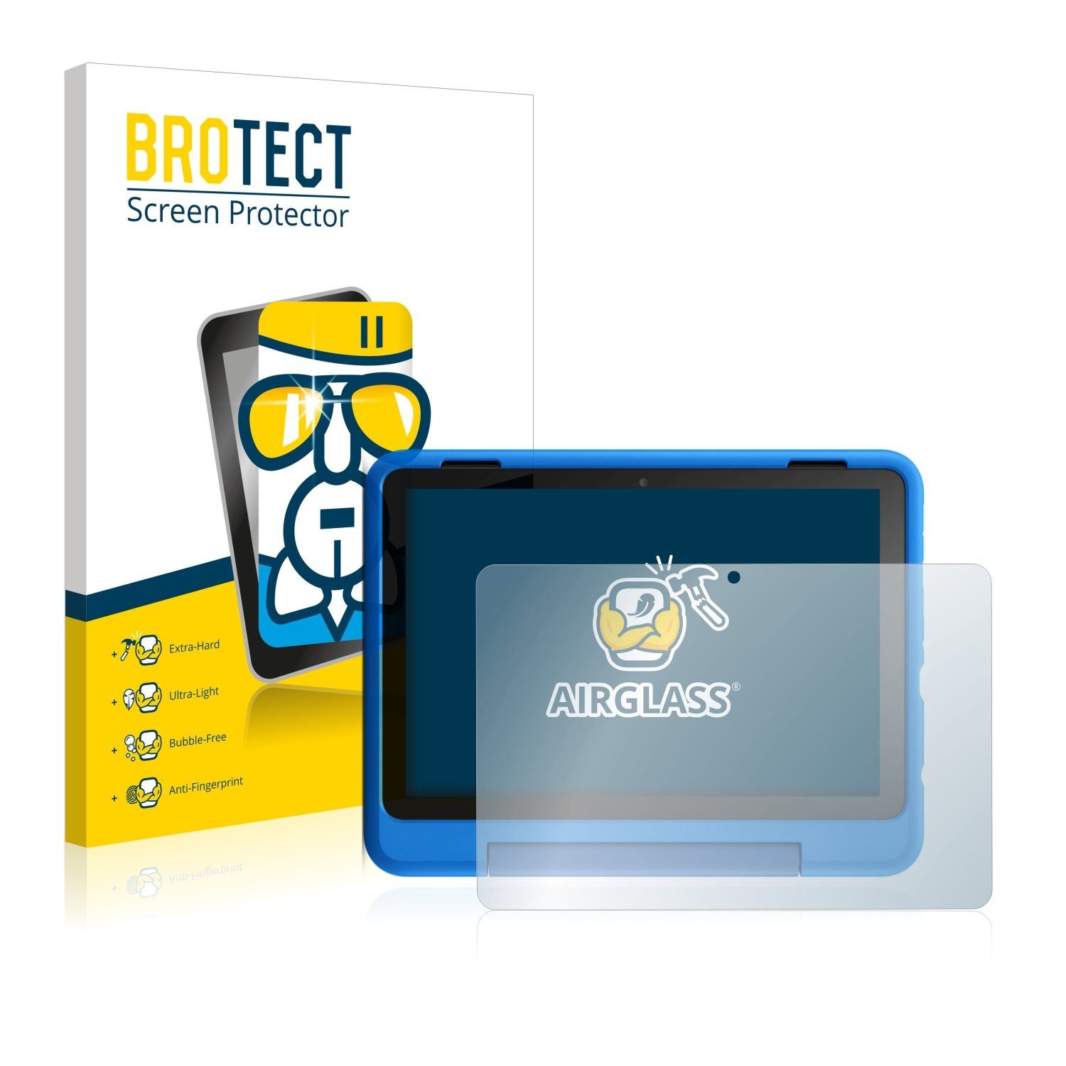 BROTECT Displayschutzglas Folie für Amazon Fire HD 8 Kids Pro Edition 2021 (10. Gen), Schutzfolie Glas Panzer Display Schutz klar