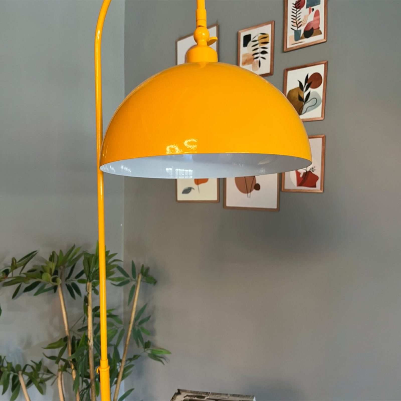 Bamyum Stehlampe Moderne Stehlampe aus Metall mit E27, verstellbarer Lampenschirm, ohne Leuchtmittel, E27, verstellbarer Lampenschirm, Stehluchte mit Ablage – Bild 5 von 5