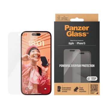 PanzerGlass Screen Protector Glass für iPhone 15, Displayschutzglas, Classic Fit