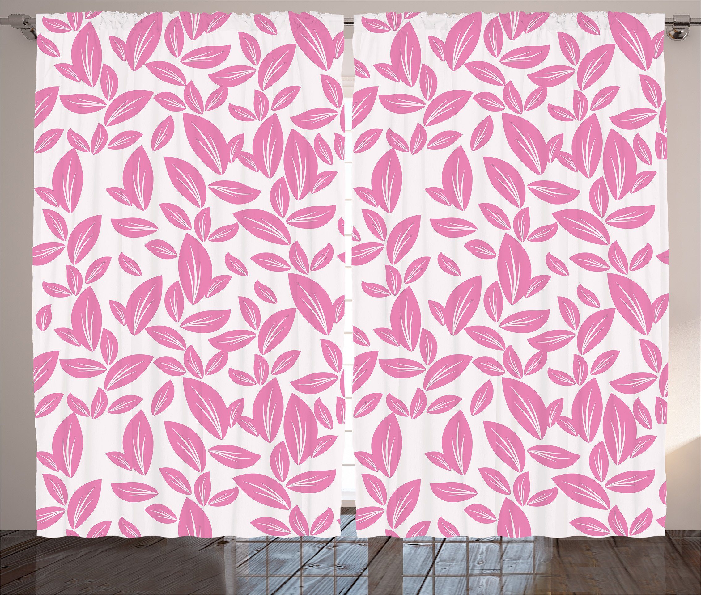 Gardine Blume Haken, Vorhang Pink Big Schlafzimmer Kräuselband und Schlaufen Petals Abakuhaus, mit