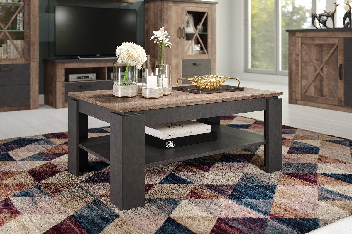 trendteam Couchtisch Couchtisch Georgia, Wohnzimmertisch, Eiche Tabak / Matera grau (no-Set), Breite 110 cm,Tischplatte aus Holzwerkstoff