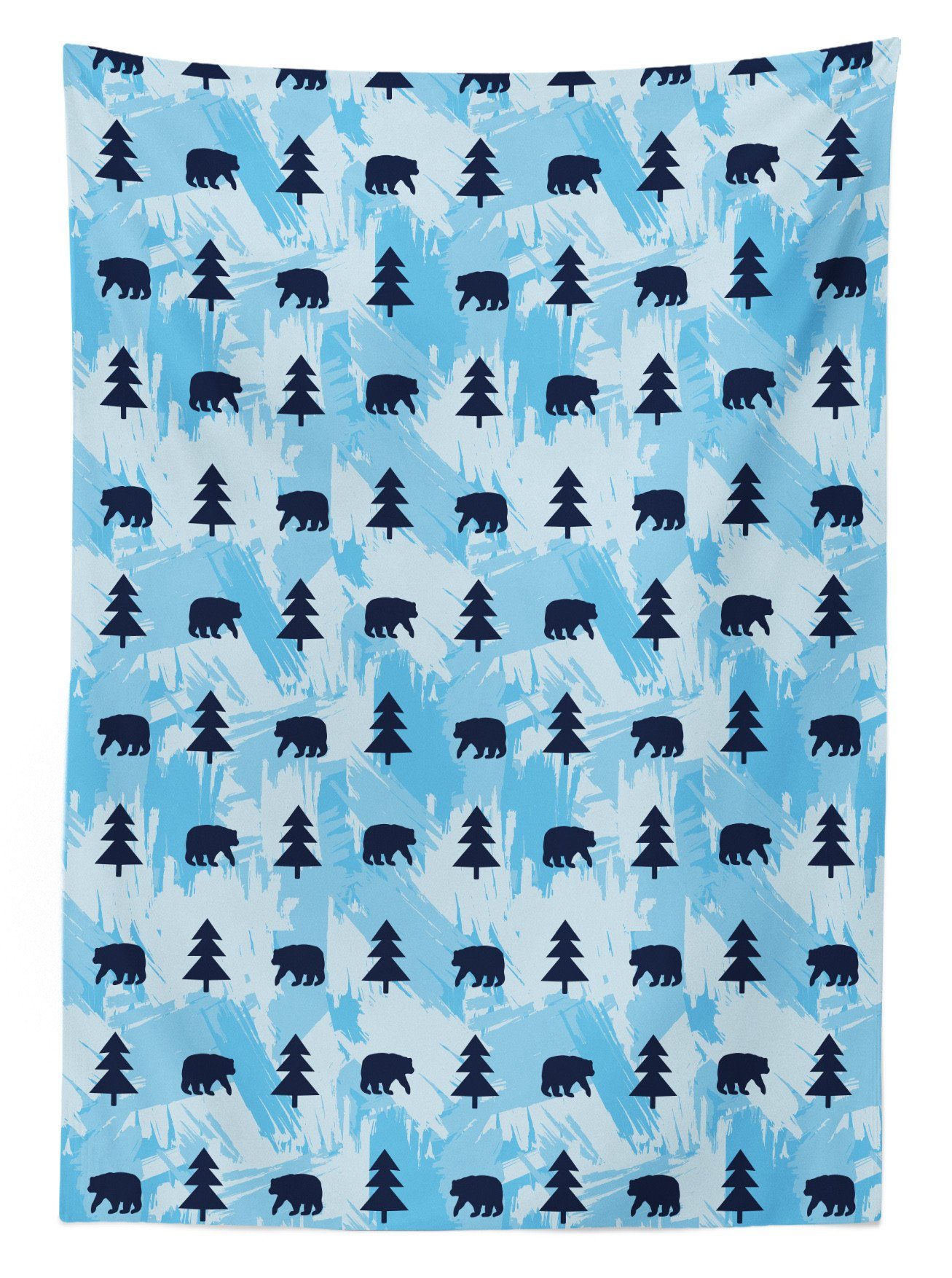 Für Abakuhaus und Klare den Tischdecke Außen Farbfest Waschbar geeignet Farben, Alaska Bereich Bär Tannenbaum