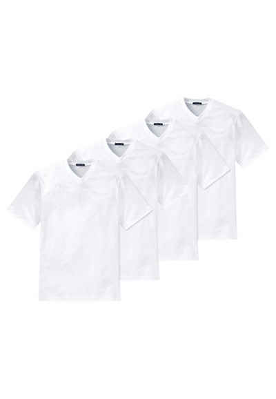 Schiesser Unterhemd 4er Pack American (Spar-Set, 4-St) Unterhemd / Shirt Kurzarm - Baumwolle -