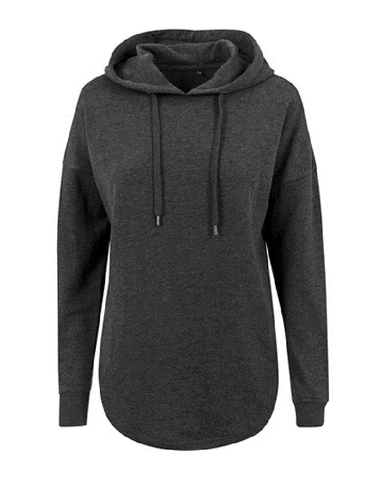 BUILD YOUR BRAND Kapuzenpullover Damen Oversized Kapuzen Sweater / Hoody / Kapuzensweater Modisch abgerundeter Saum mehr