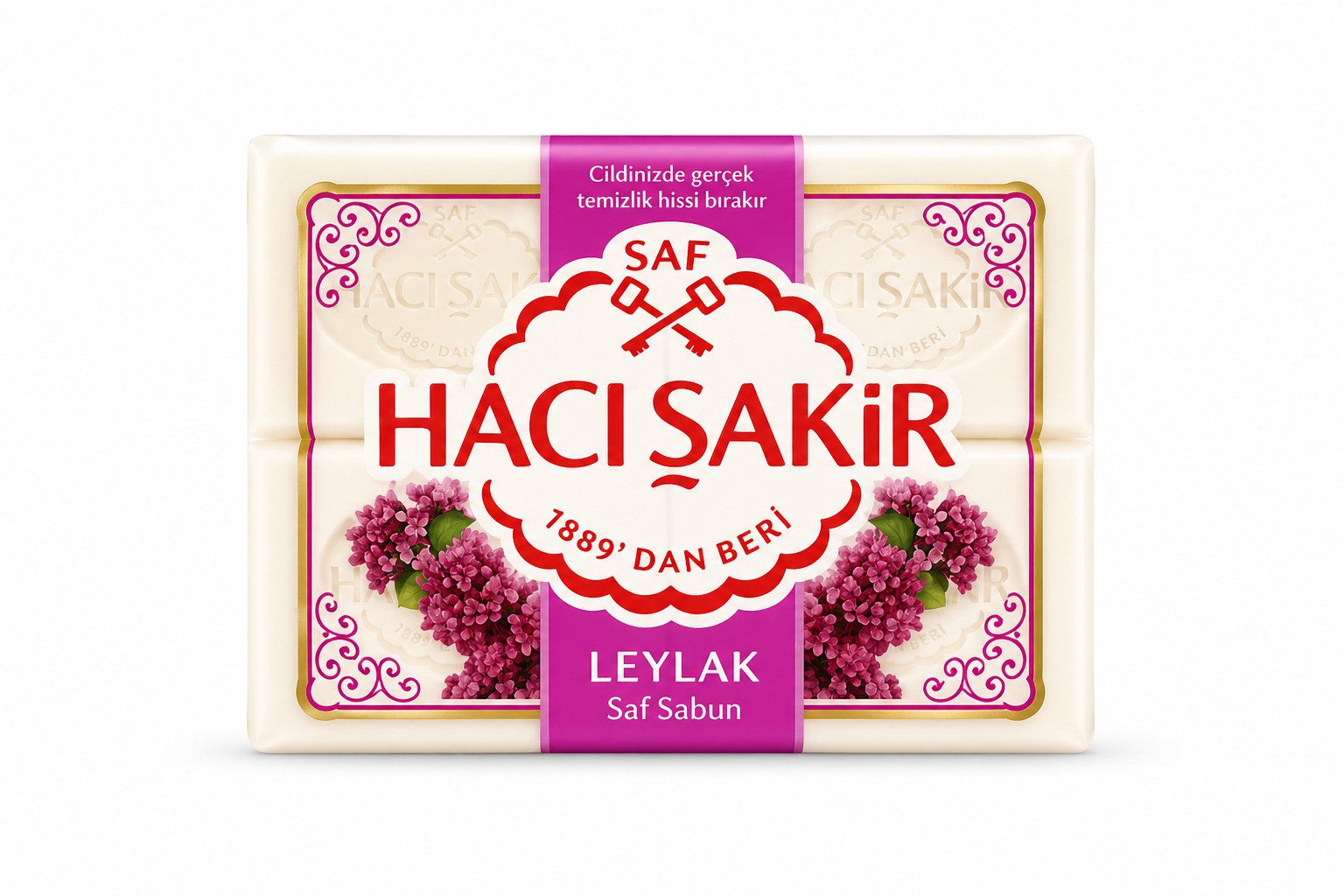 Haci Sakir Seifen-Set Kernseife »Haci Sakir« Flieder 4x 150 g, 4-tlg., sehr gut schäumende weiße Seife
