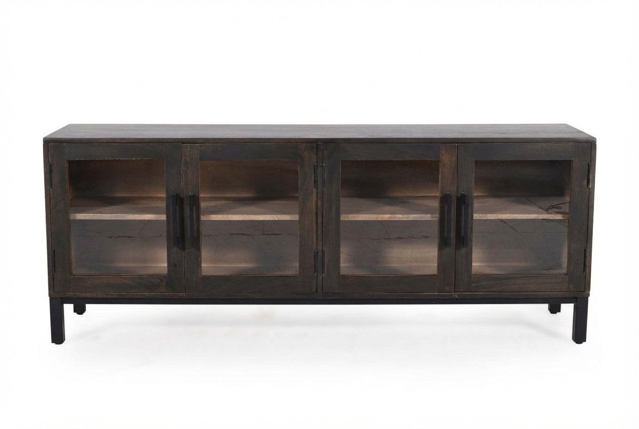WOLF MÖBEL Sideboard (170 x 40 x 65), EASY Lowboard mit 4 Glastüren
