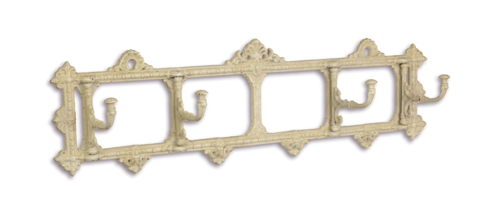 Aubaho Dekoobjekt Garderobe Gusseisen cremeweiss Replikat Retro Design Dekoration