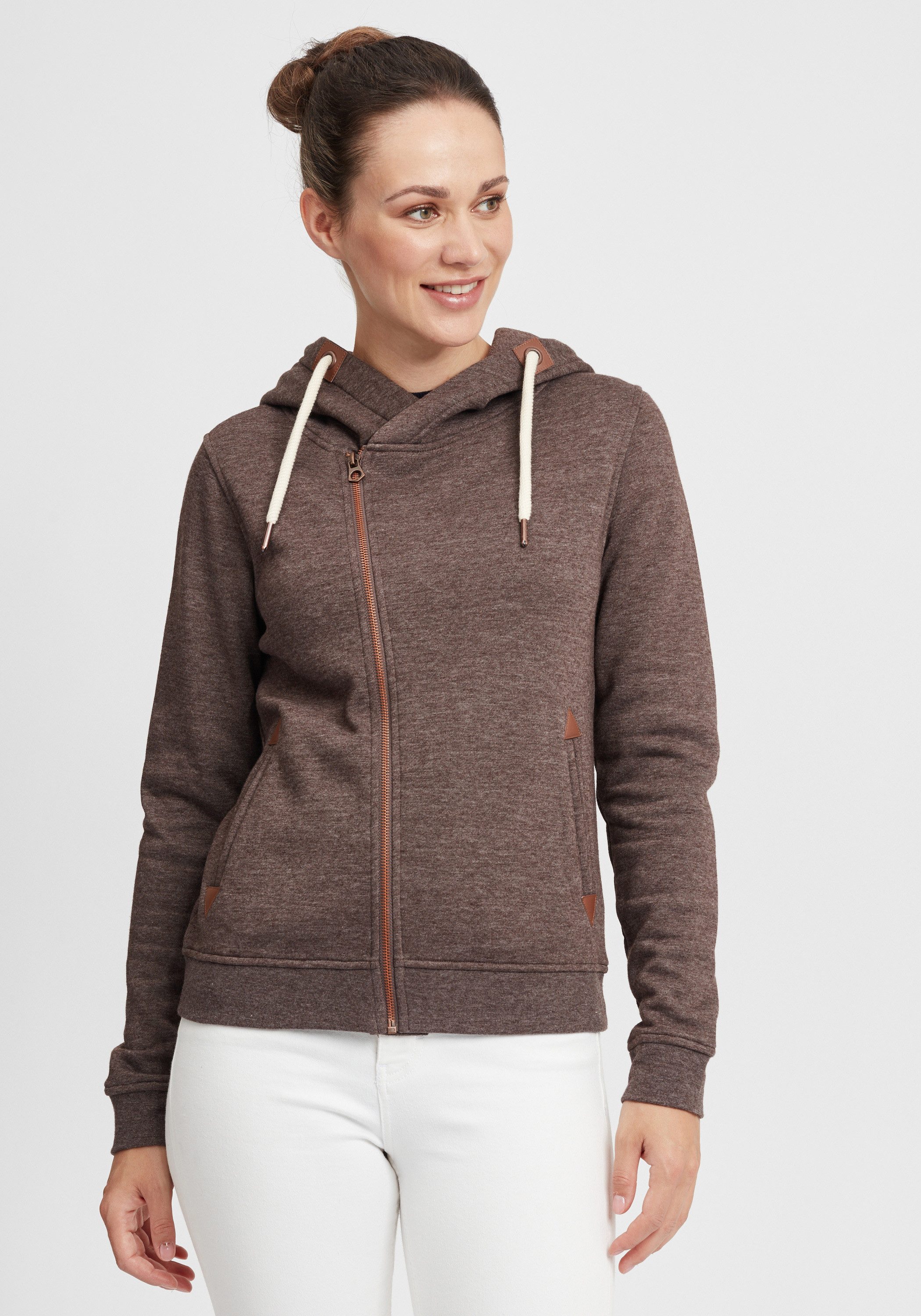 OXMO Kapuzensweatjacke OXVicky Sweat Zip-Hoodie Sweatshirtjacke mit asymmet günstig online kaufen