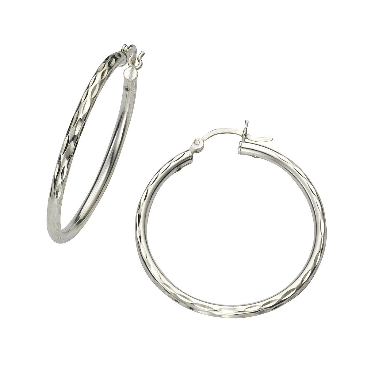 Vivance Paar Creolen 925 Silber rhodiniert 24mm