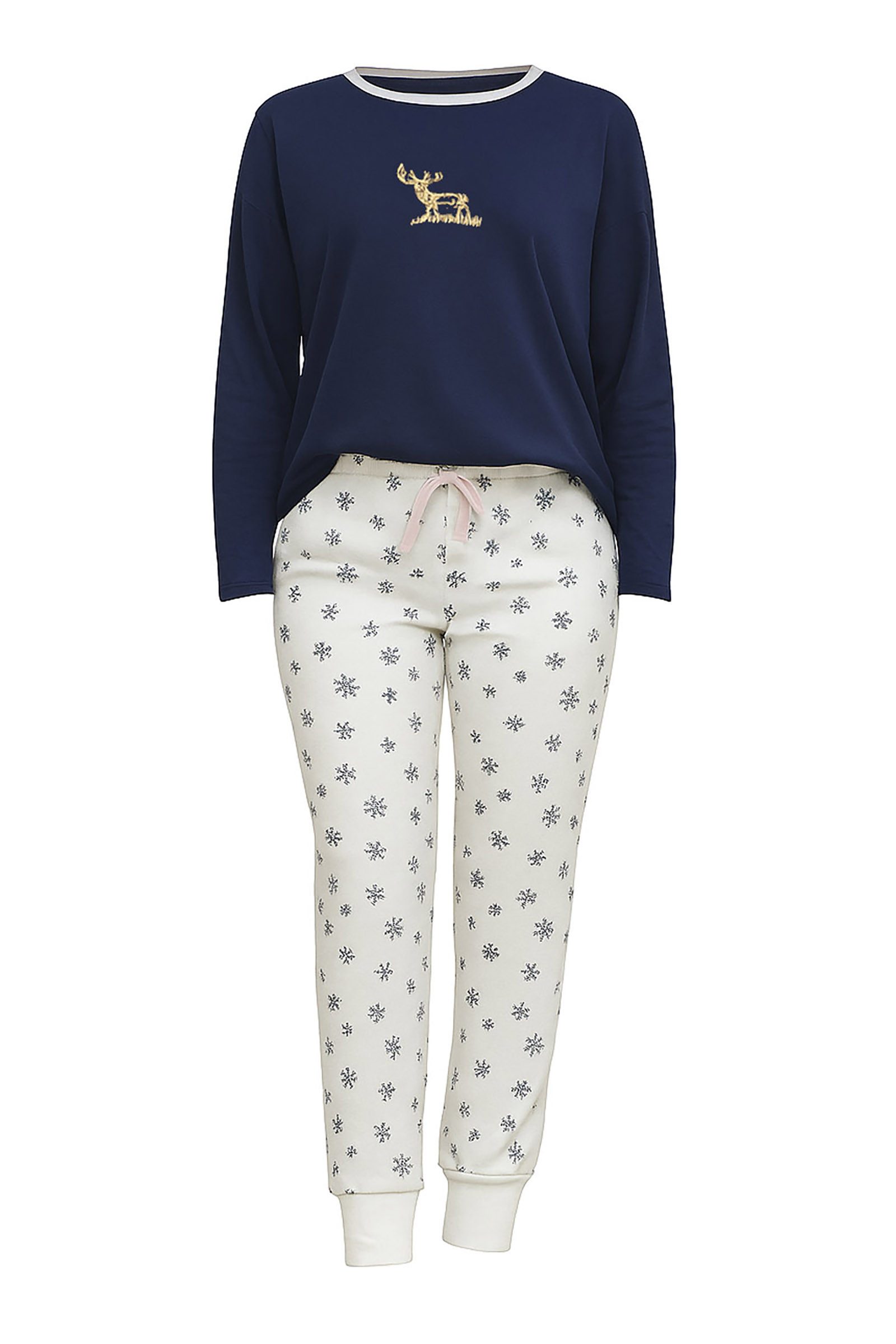 Era&Me Pyjama Damen Pyjama Set 2-teilig aus Baumwolle Langarmshirt (2 tlg., günstig online kaufen