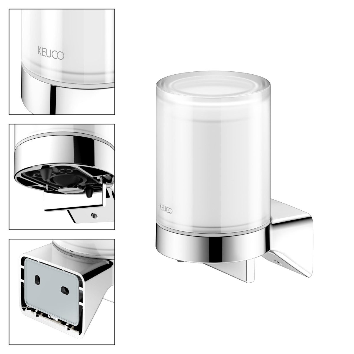 Keuco Seifenspender ROSE, zum Kleben und Schrauben, satiniertes Stülpglas, günstig online kaufen