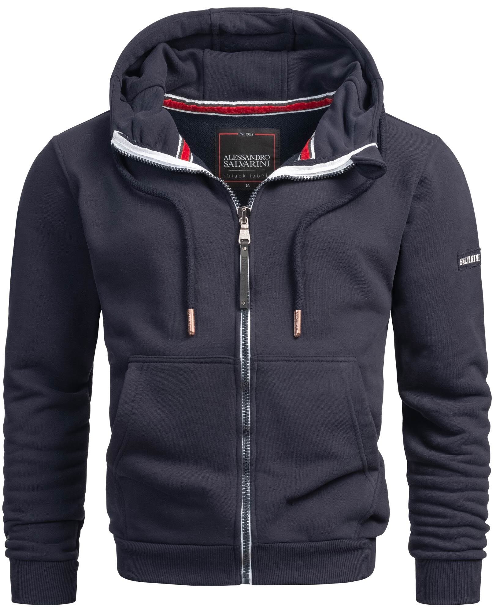 Alessandro Salvarini Sweatjacke ASBergamo aus hochwertigem, warmem Material Navy