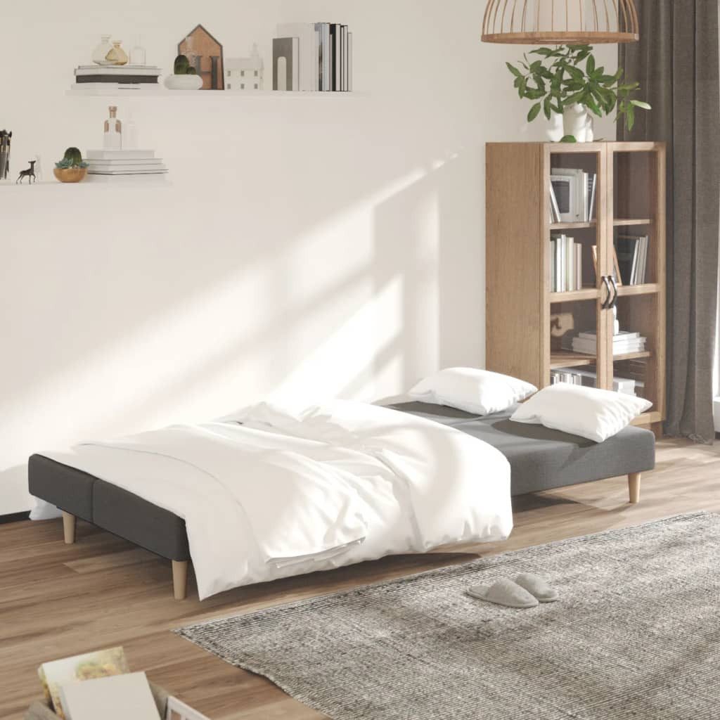 vidaXL Sofa Schlafsofa 2-Sitzer Hellgrau Stoff
