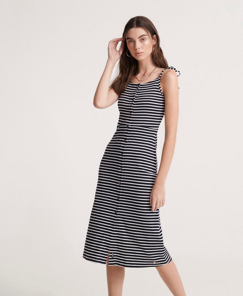 Superdry Spaghettikleid »CHARLOTTE BUTTON DOWN DRESS« mit modischer Knopfleiste in