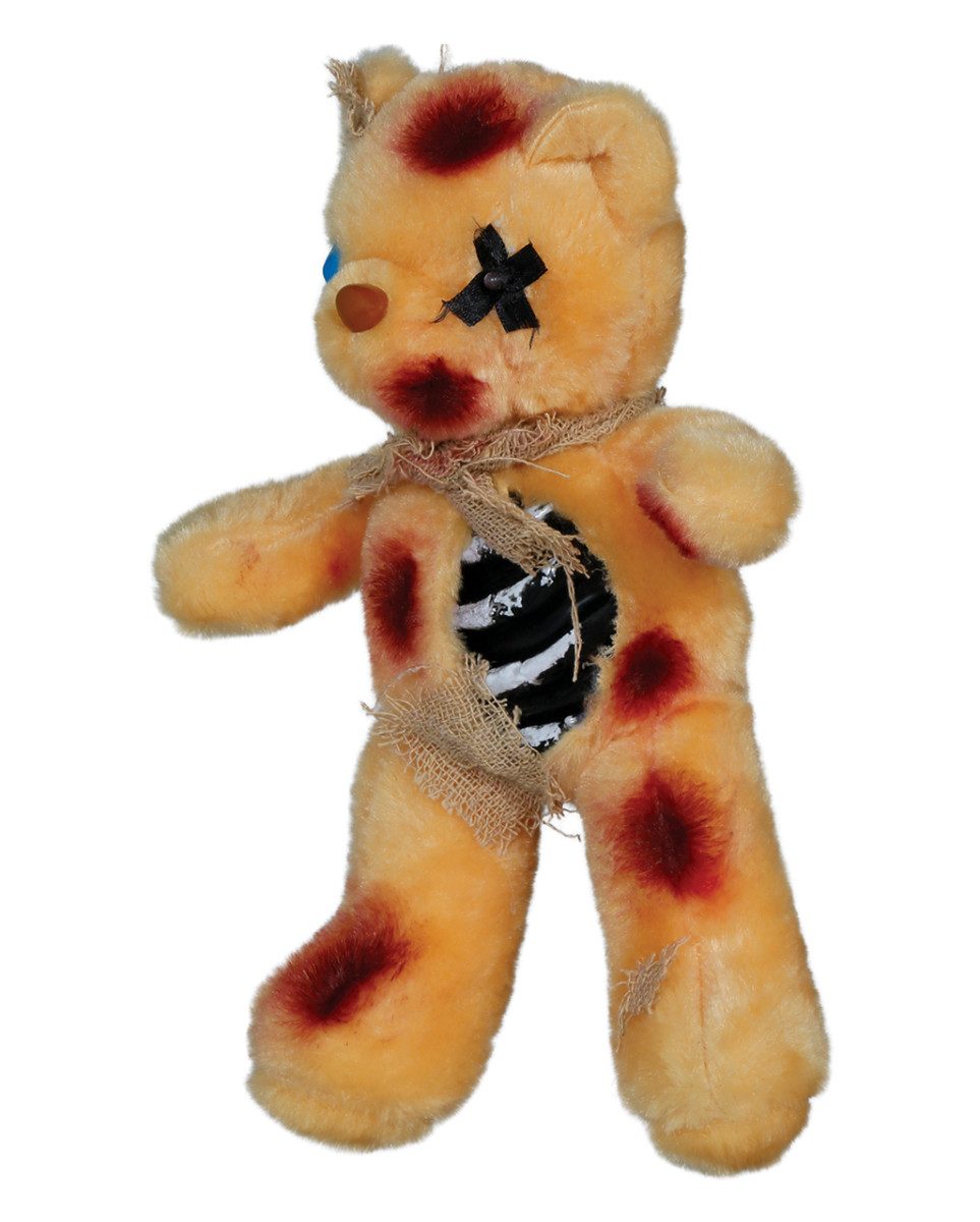 Horror-Shop Dekoobjekt Zombie Teddybär 31 cm – Horror Kuscheltier mit leu