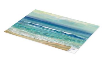 Posterlounge Wandfolie Silvia Vassileva, Sonnenaufgang am Meer, Badezimmer Maritim Malerei