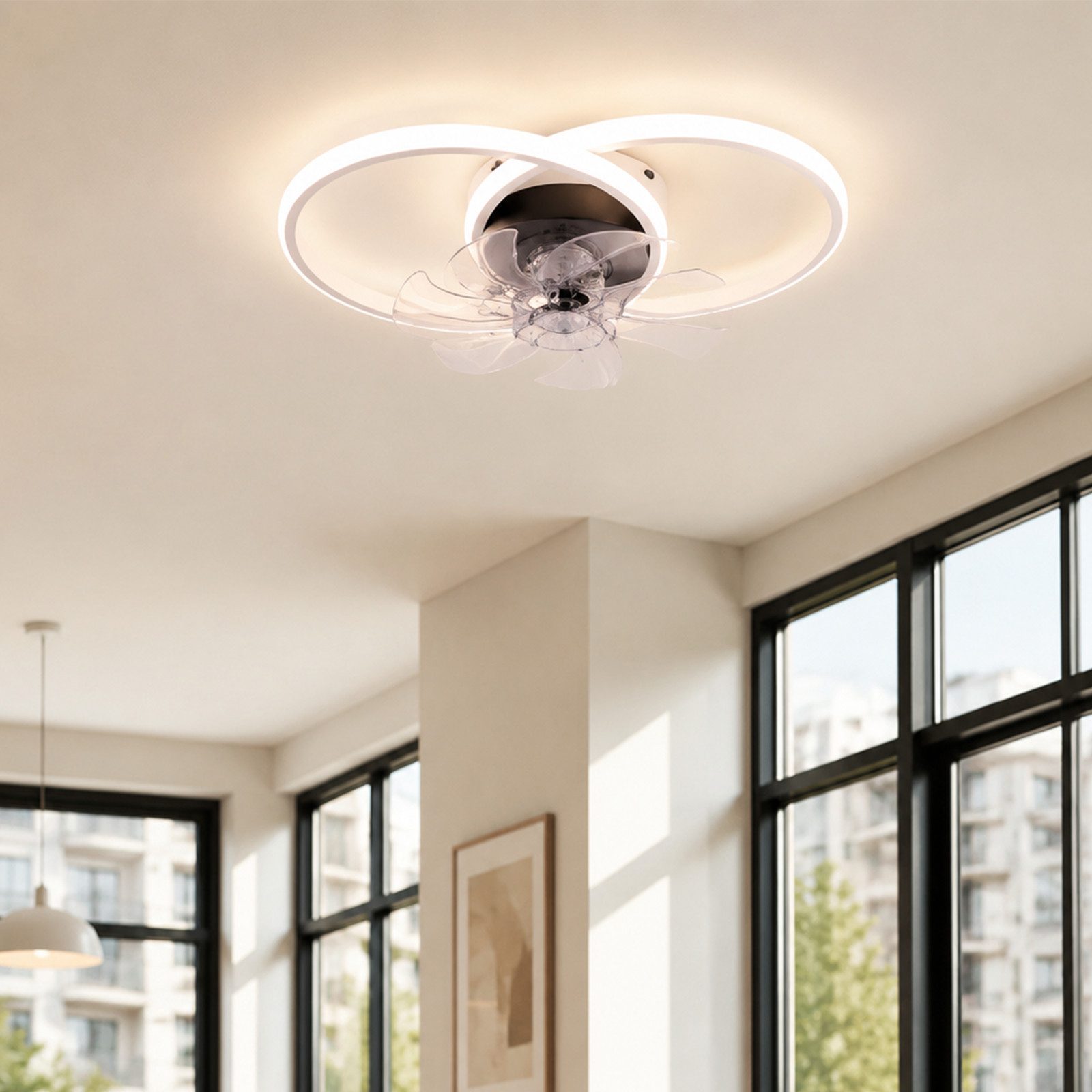 ZMH Deckenventilator Mit Beleuchtung Leise Modern 36W 6-Gang Deckenleuchte Schlafzimmer, Mit Fernbedienung 3 Farbtemperatur Ventilator Lampe Büro