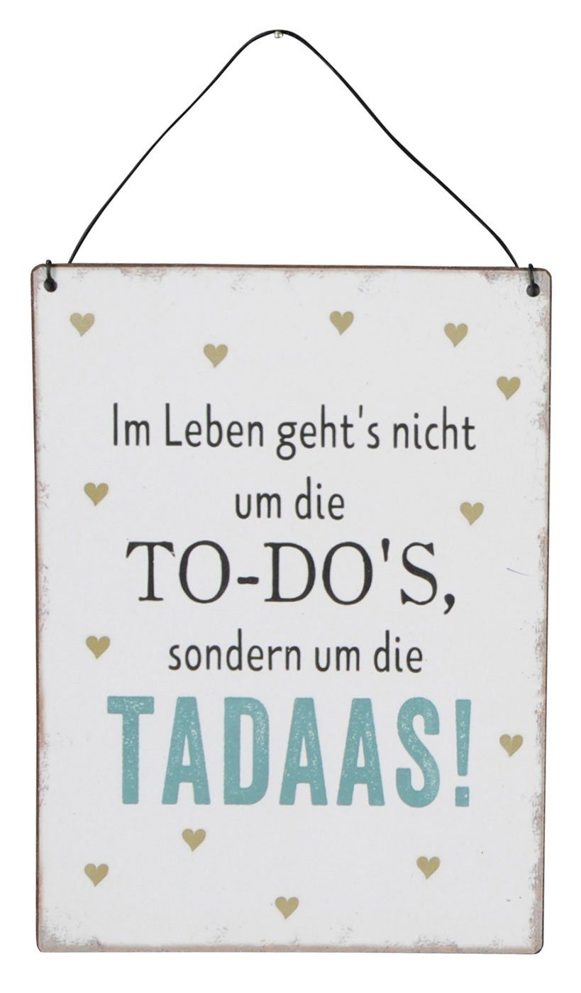 Levandeo® Wandbild, 3er Set Blechschilder H20cm günstig online kaufen