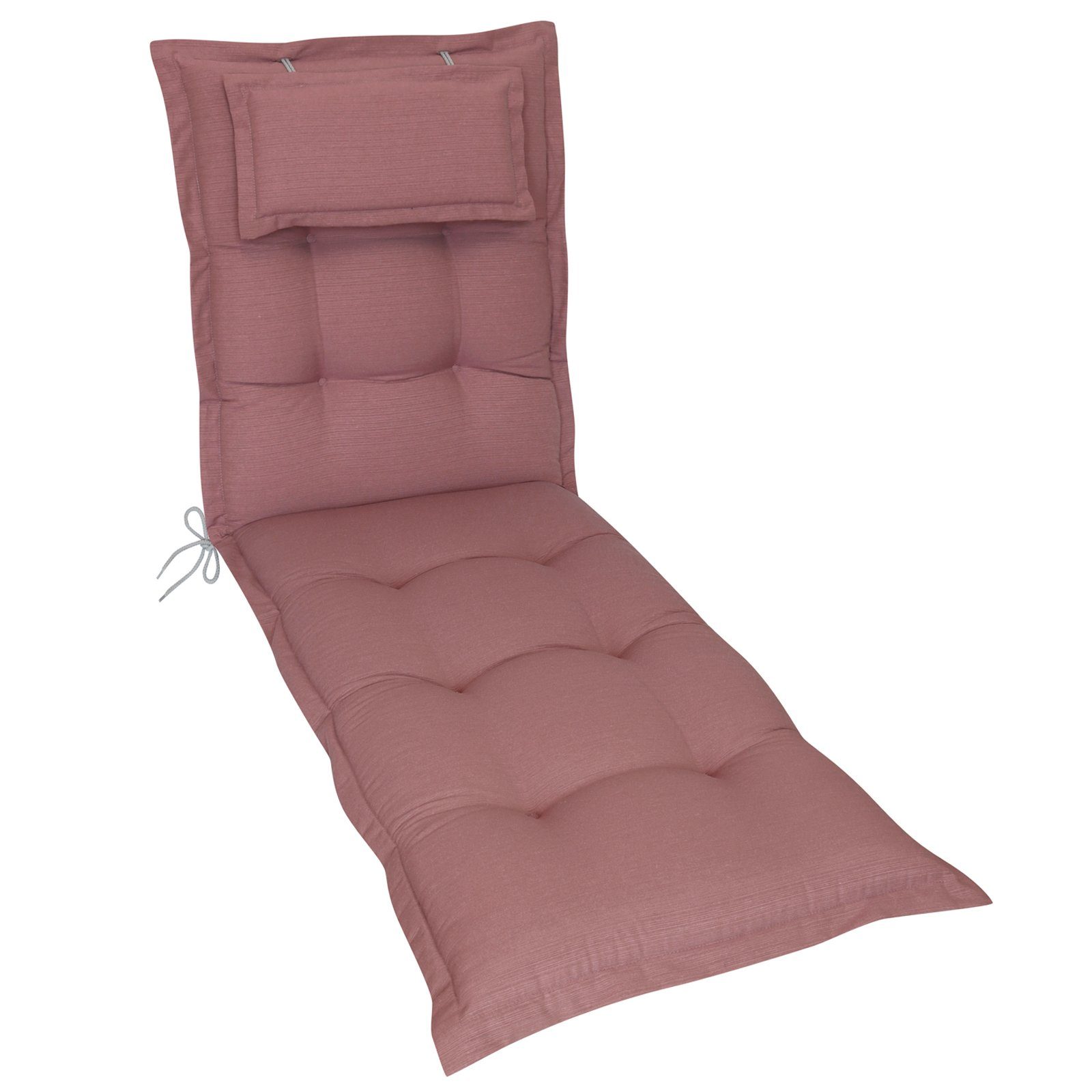 Herlag Liegenauflage Ava Polster für Gartenliege 190x60x9cm extra dick Kopfpolster, (1 St), Bequeme Rollliegenauflage für Sonnenliege Rosé
