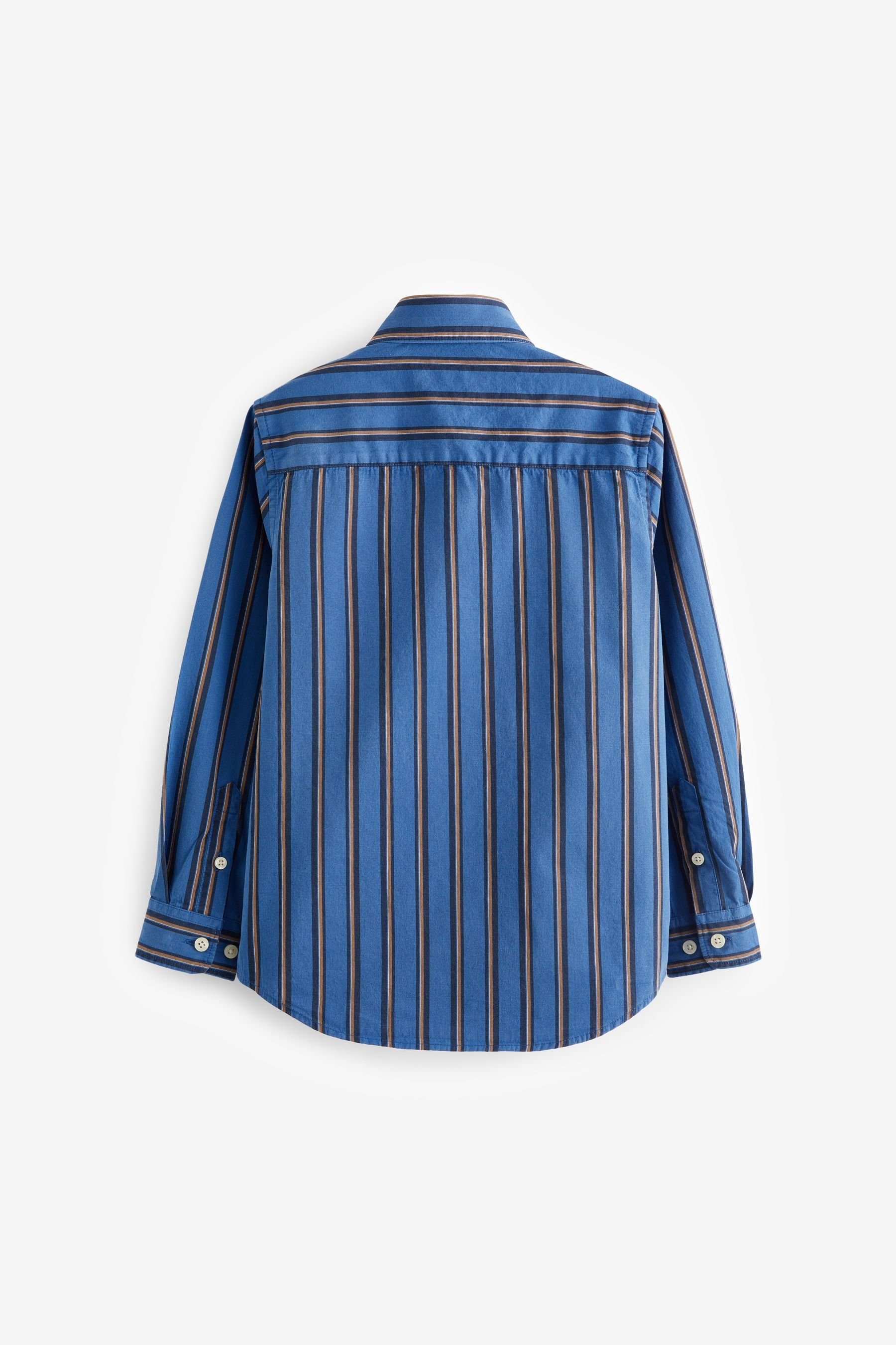 Bluse Langarmhemd Next Blue Stripe (1-tlg)