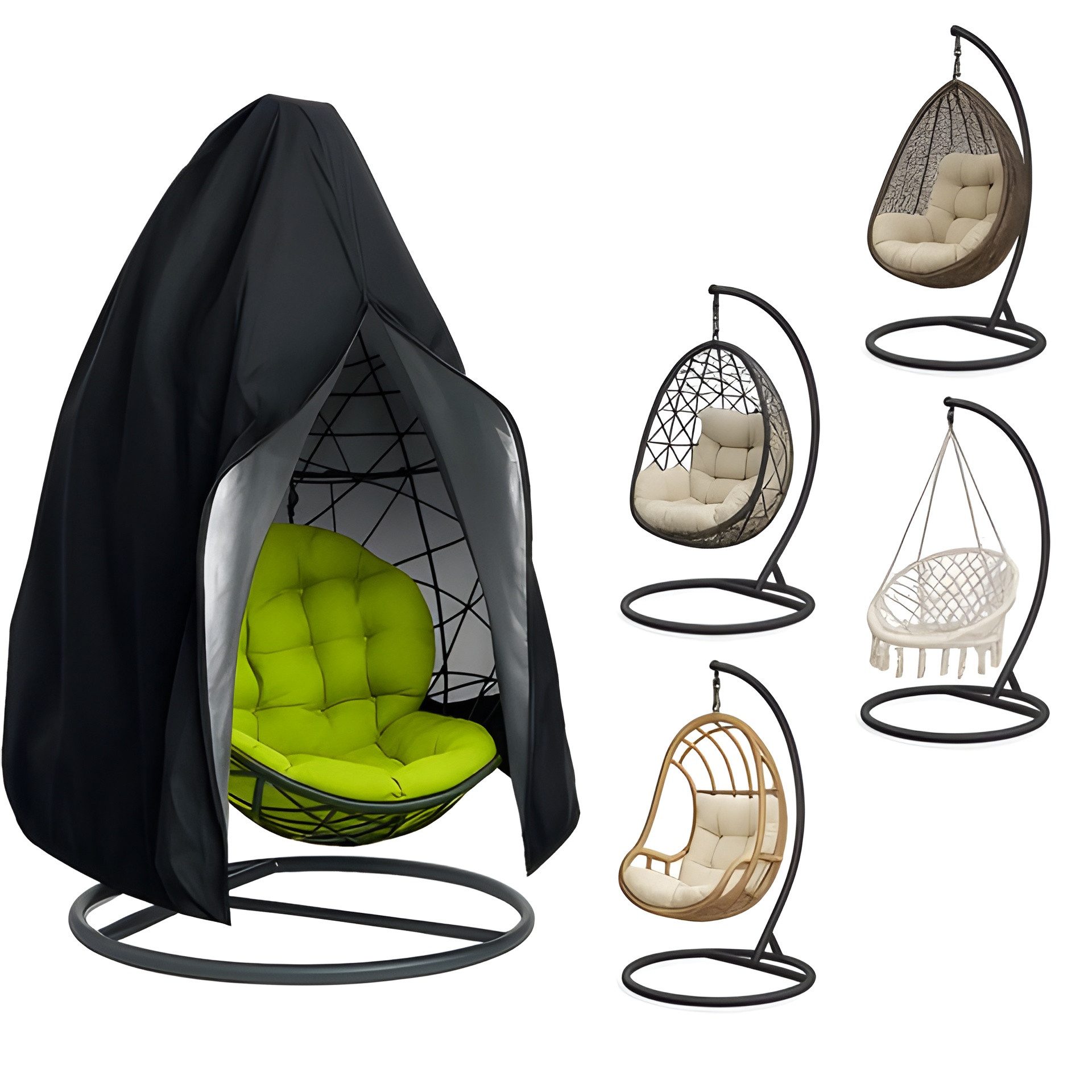 Gardlov Gartenmöbel-Schutzhülle Abdeckung Garten Hängesessel Hängekorb Kokon Schaukel Outdoor (Einzelartikel, 1-St., 1 Schutzhülle inklusive Aufbewahrungstasche), Wasserdichte Schutzhülle, UV-beständiger Beschichtung und Kordelzug