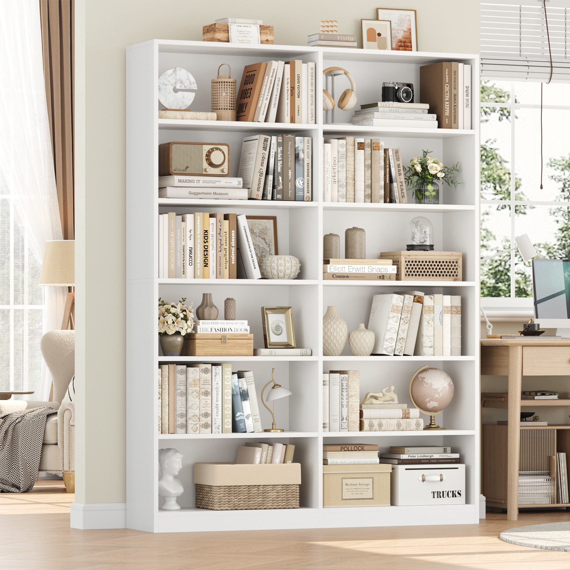 Homfa Bücherregal 188,7cm Standregal Büroregal Raumteiler, mit 12 Fächern, günstig online kaufen