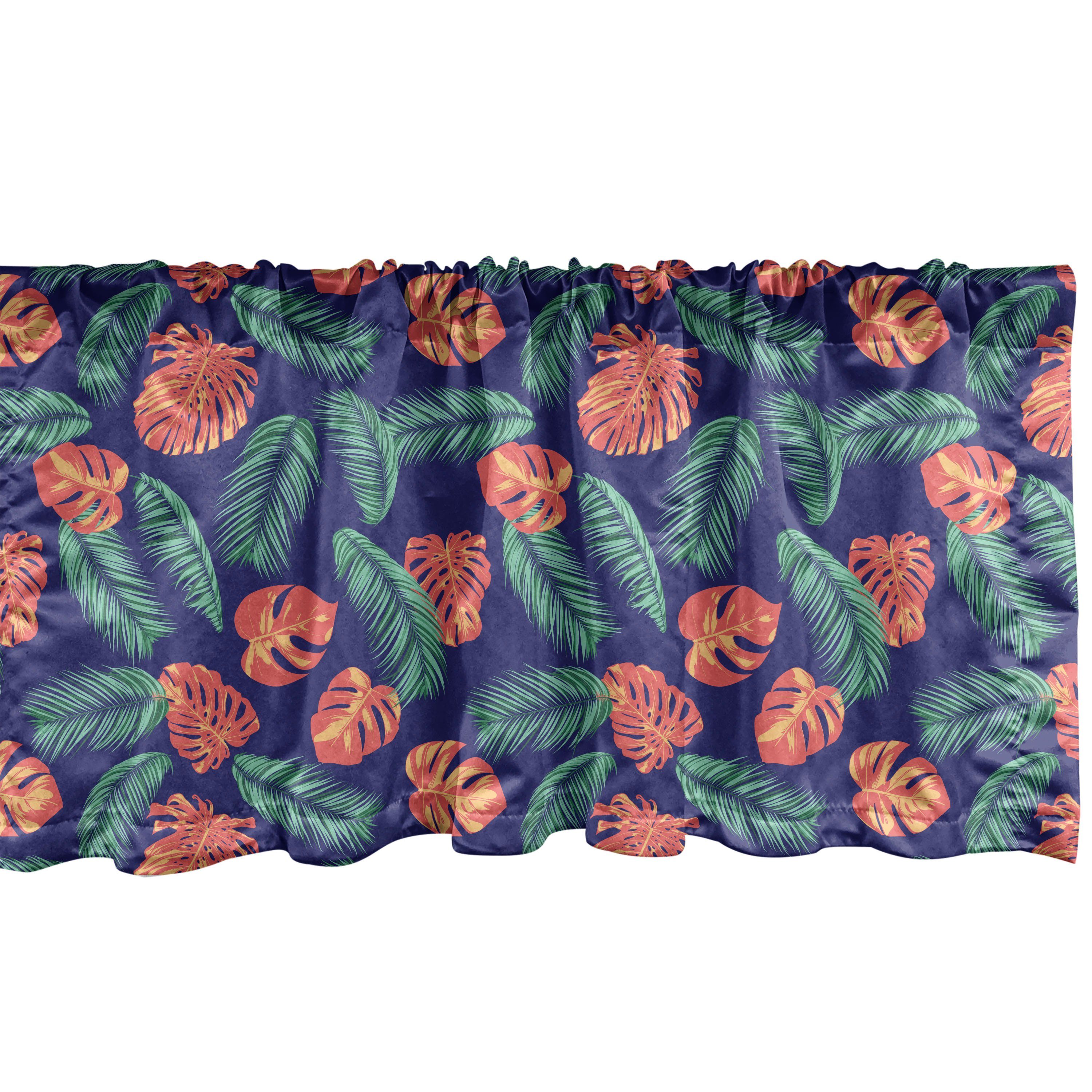 Scheibengardine Vorhang Volant für mit Microfaser, Küche Philodendron Schlafzimmer Botanical Abakuhaus, Leaves Dekor Stangentasche